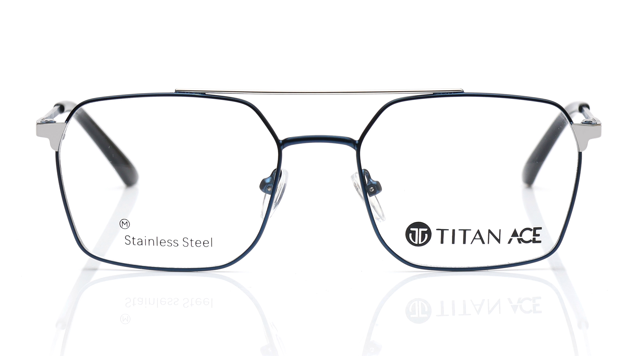 Image 1 of Silver Navigator Eyeglasses for Men from Titan Available at Titan Eye+