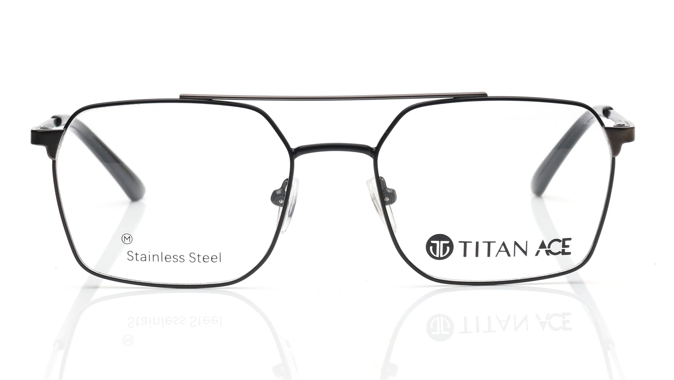 Image 1 of Black Navigator Eyeglasses for Men from Titan Available at Titan Eye+