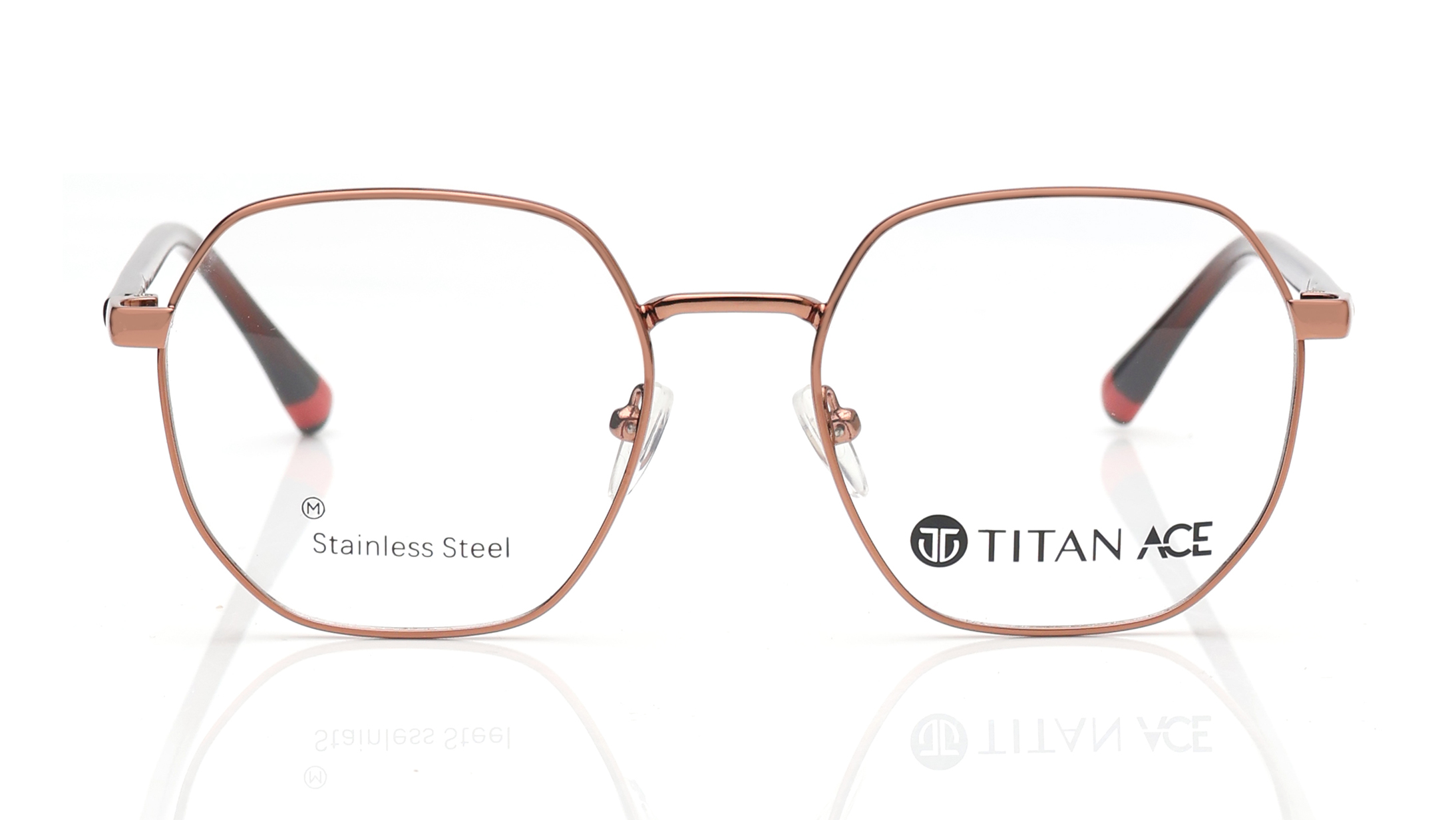 Image 1 of Brown Geometric Eyeglasses for Men and Women from Titan Available at Titan Eye+
