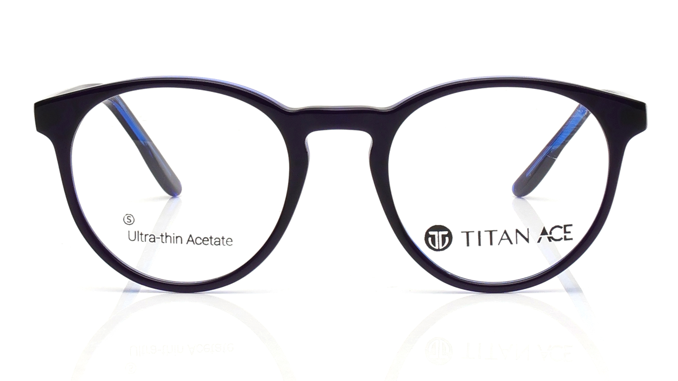 Image 1 of Blue Round Eyeglasses for Men and Women from Titan Available at Titan Eye+