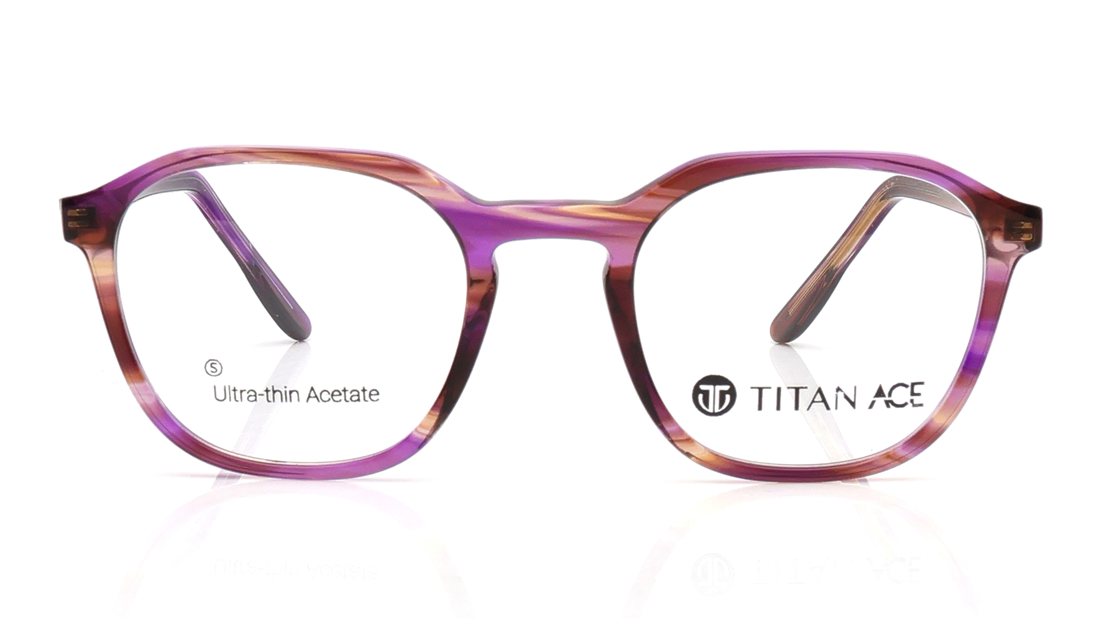 Image 1 of Brown Geometric Eyeglasses for Men and Women from Titan Available at Titan Eye+