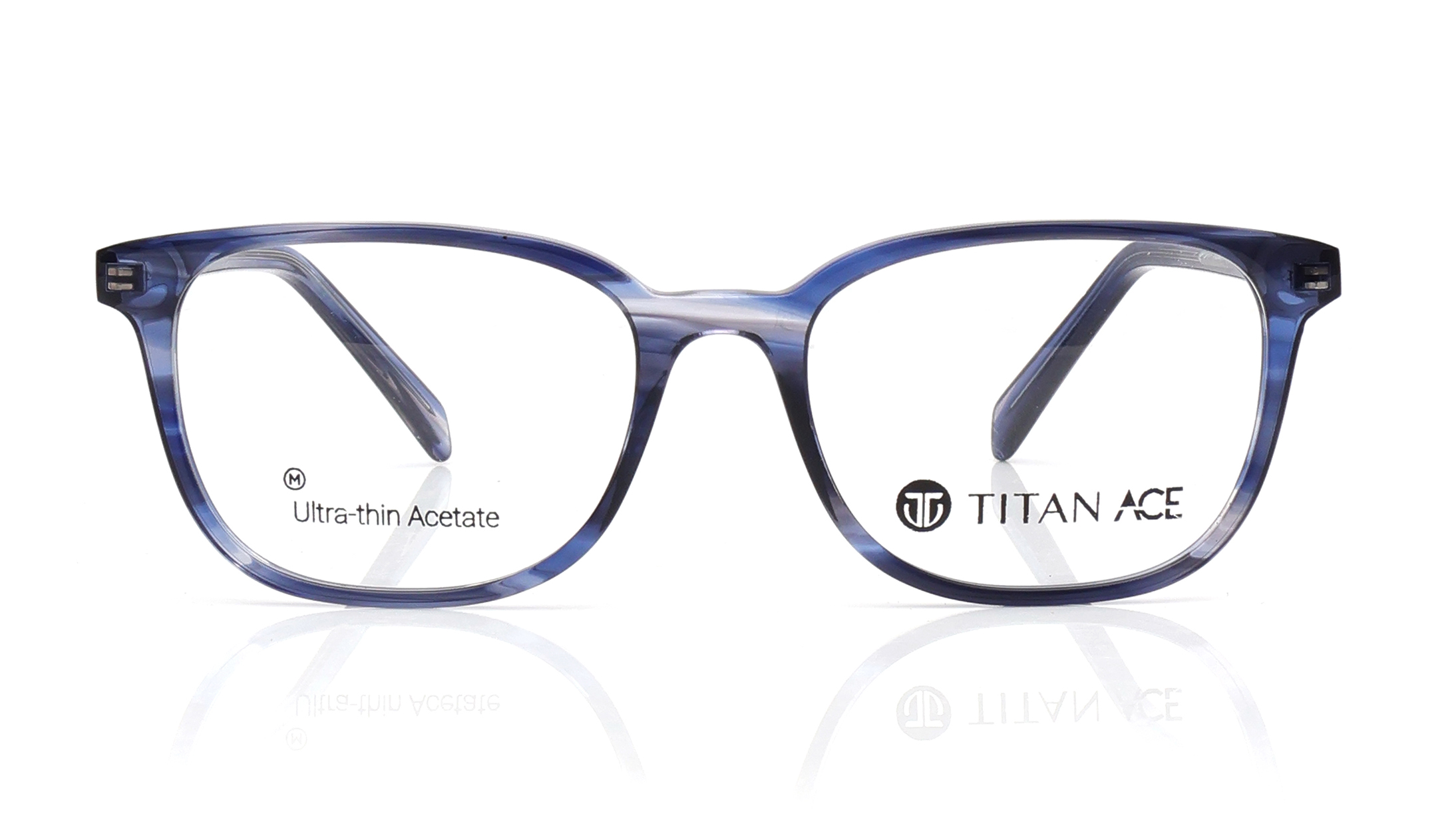 Image 1 of Blue Square Eyeglasses for Men from Titan Available at Titan Eye+