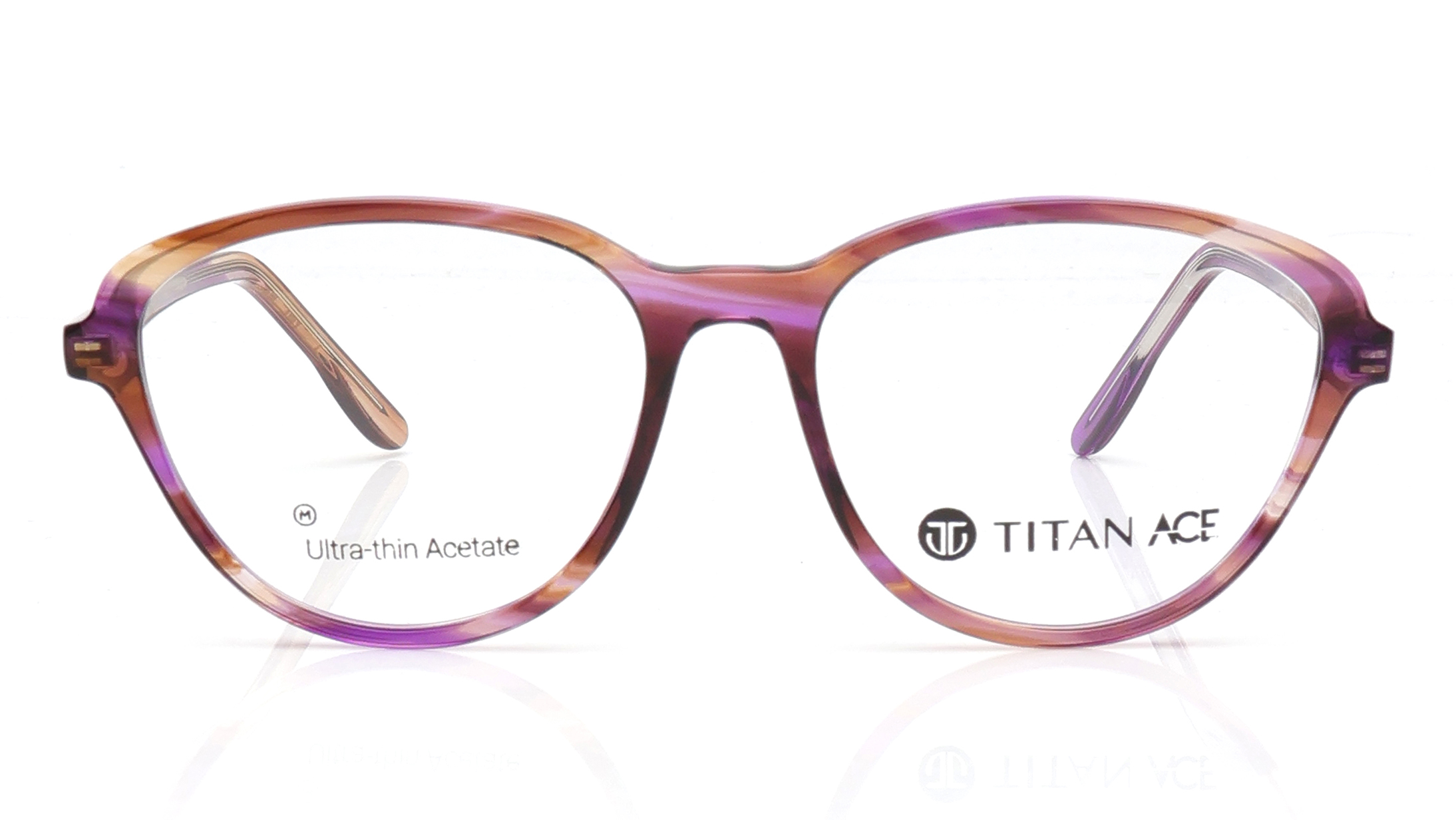 Image 1 of Purple Oval Eyeglasses for Women from Titan Available at Titan Eye+