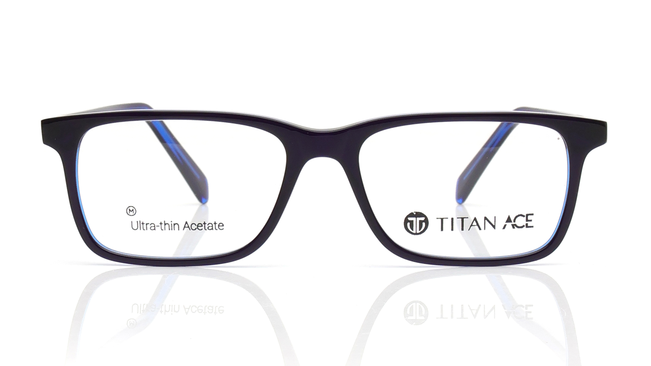 Image 1 of Blue Rectangle Eyeglasses for Men from Titan Available at Titan Eye+