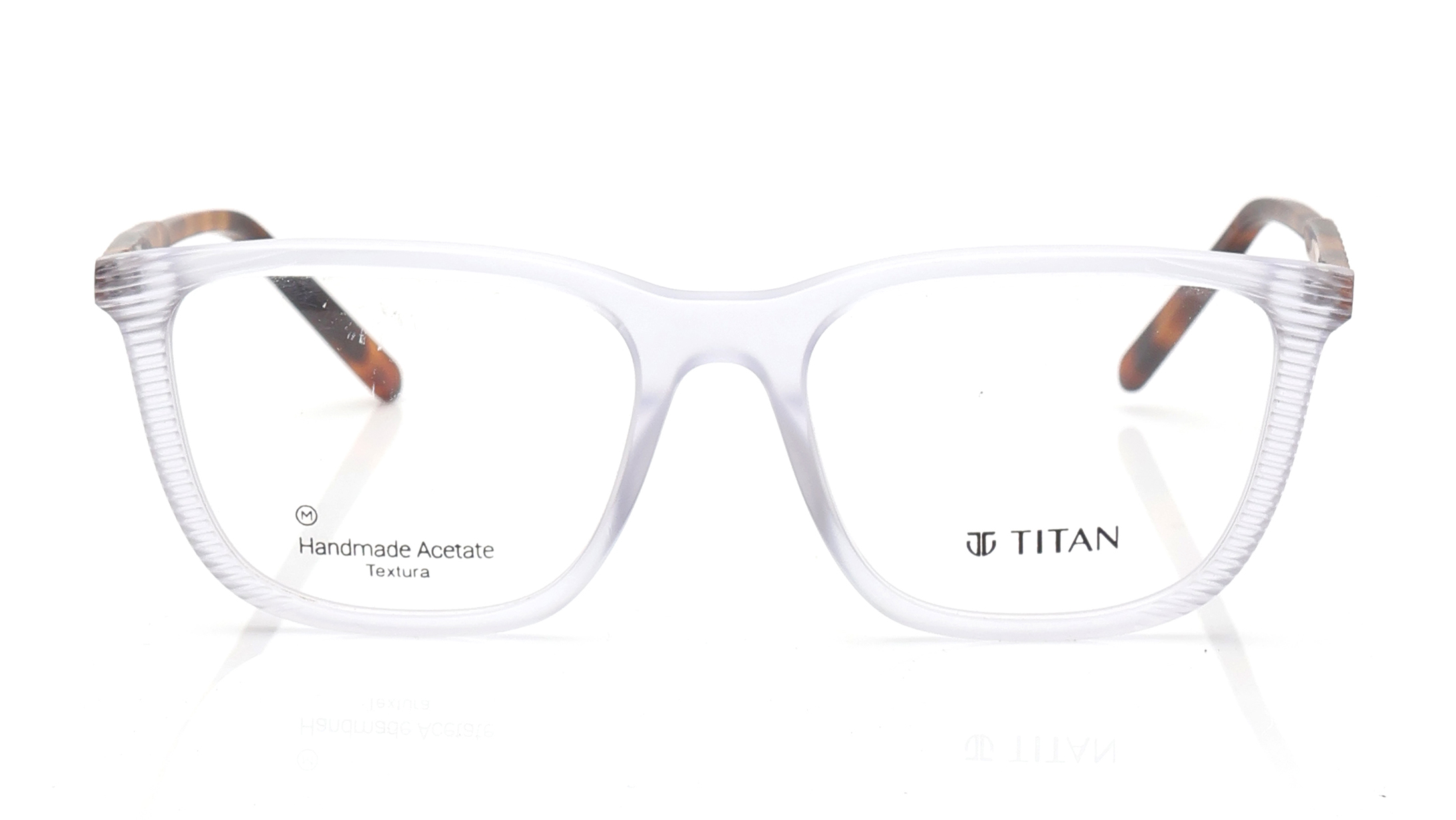 Image 1 of Transparent Square Eyeglasses for Men and Women from Titan Available at Titan Eye+