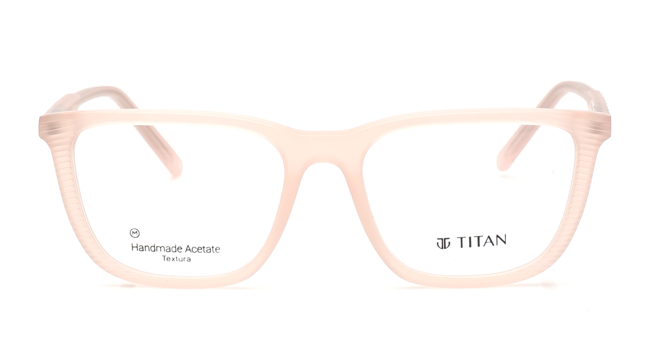 Image 1 of Peach Square Eyeglasses for Men and Women from Titan Available at Titan Eye+