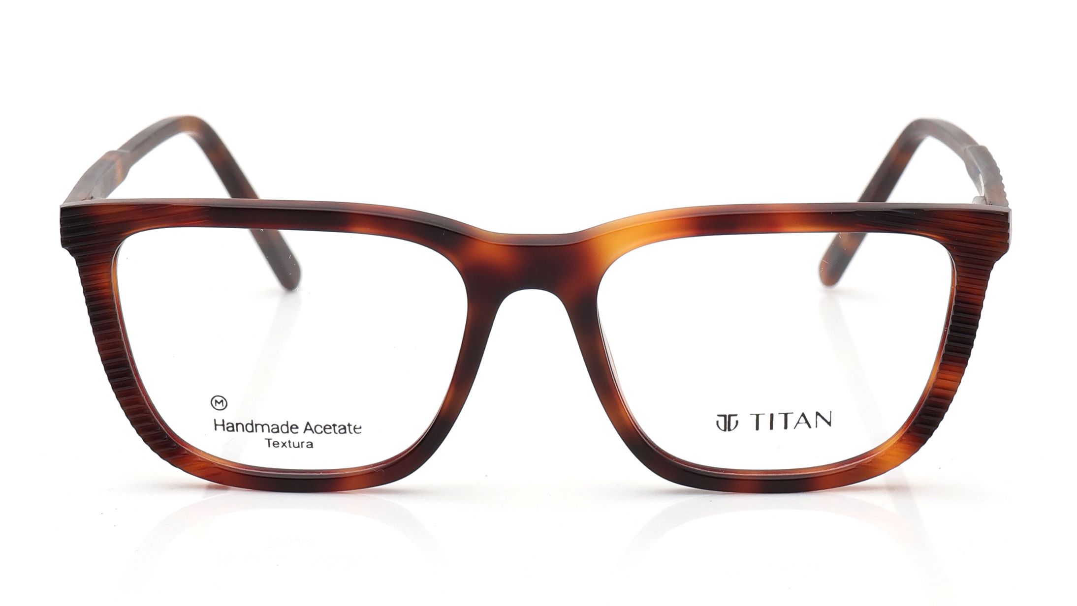 Image 1 of Brown Square Eyeglasses for Men and Women from Titan Available at Titan Eye+
