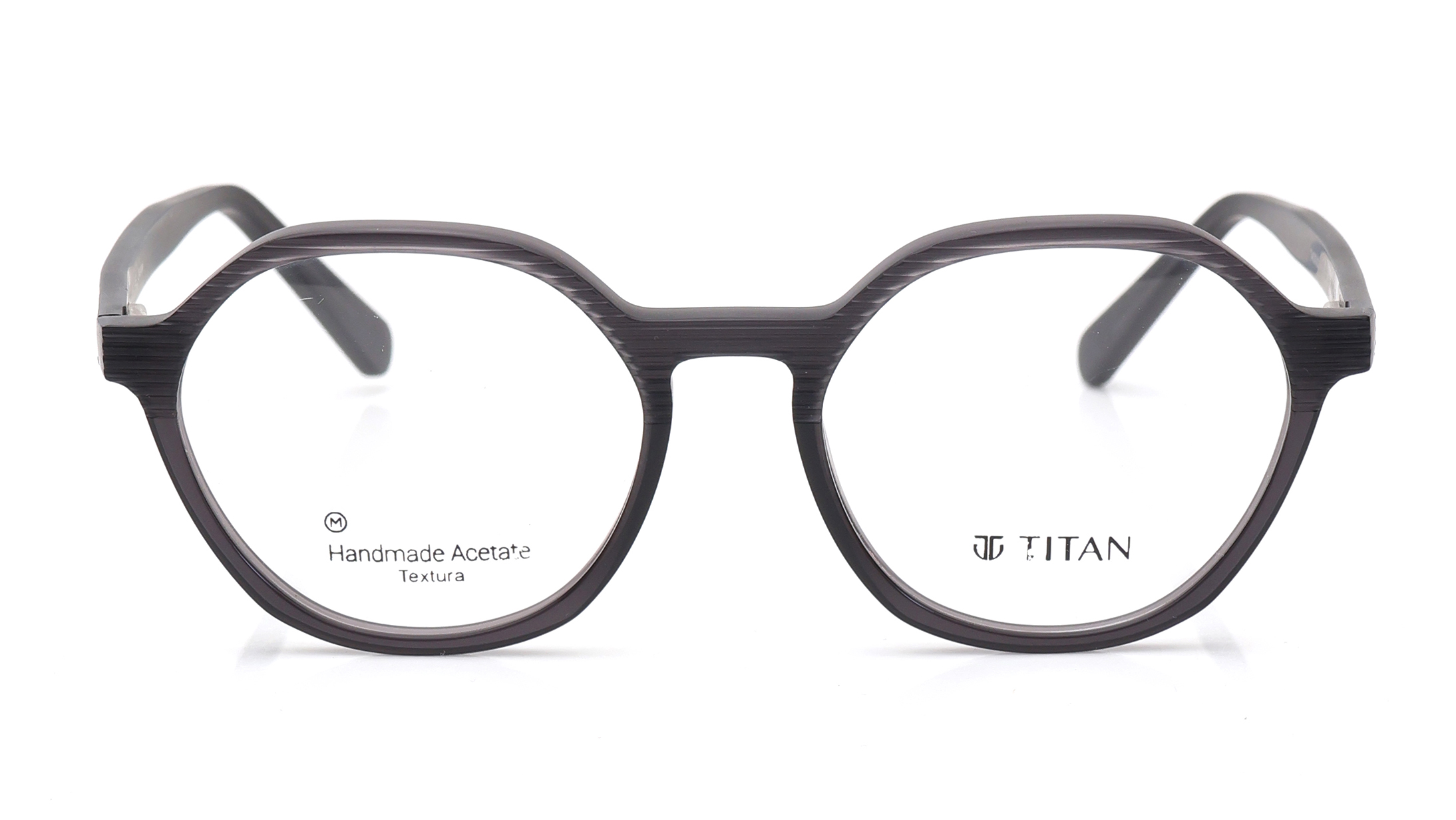 Image 1 of Grey Geometric Eyeglasses for Men and Women from Titan Available at Titan Eye+