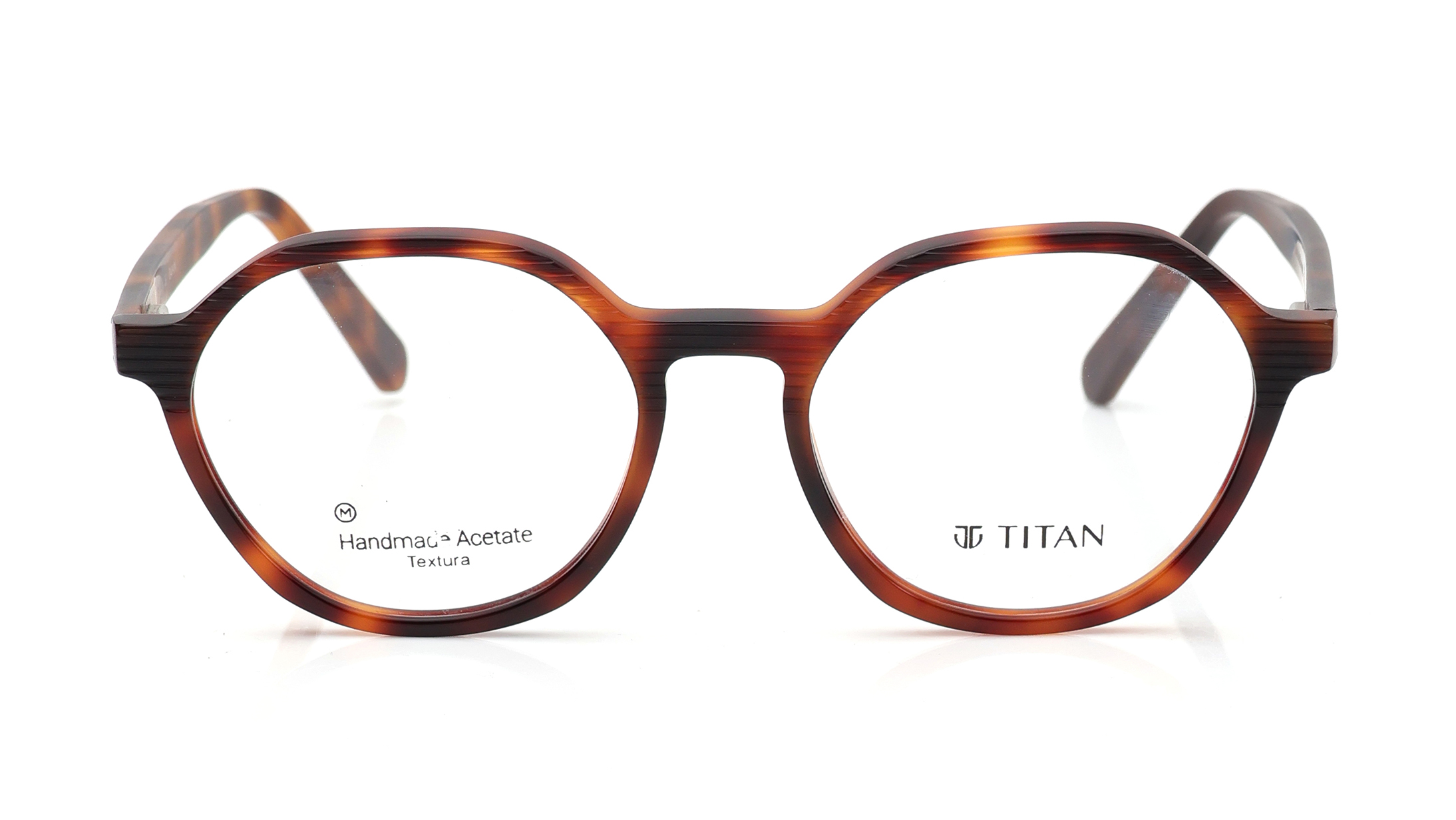 Image 1 of Brown Geometric Eyeglasses for Men and Women from Titan Available at Titan Eye+