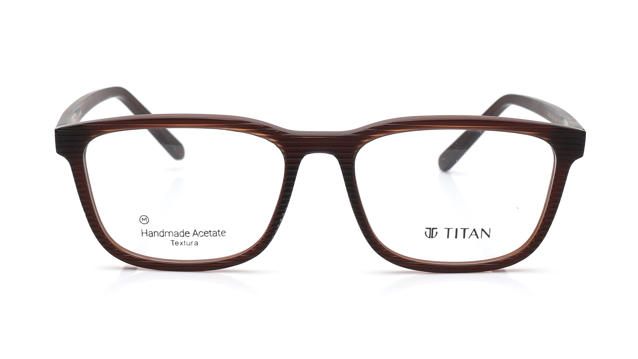 Image 1 of Brown Rectangle Eyeglasses for Men and Women from Titan Available at Titan Eye+