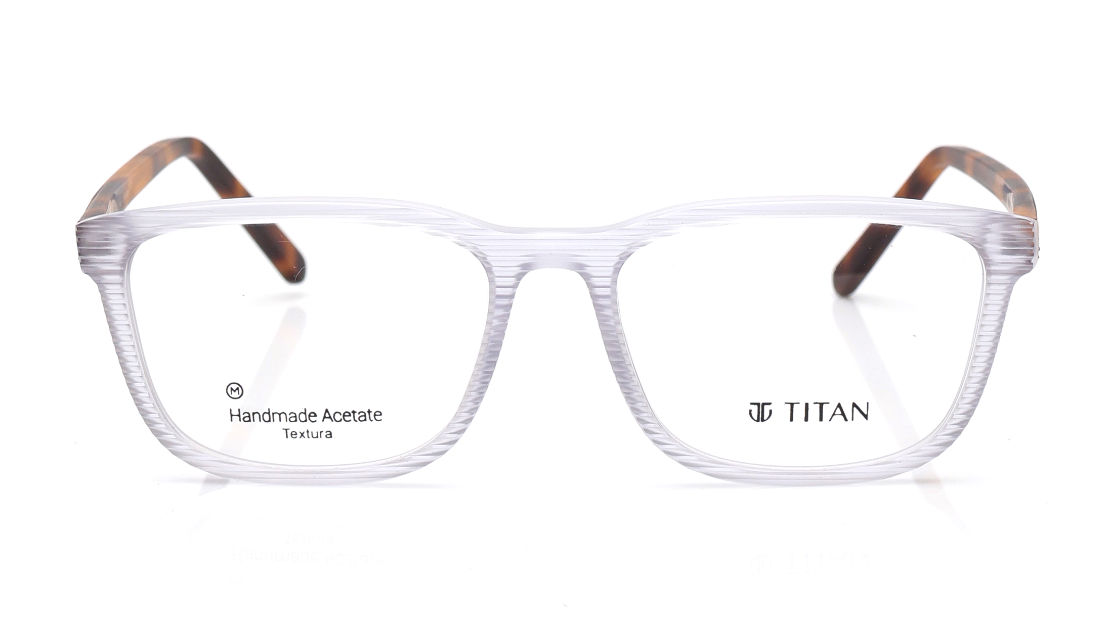 Image 1 of Transparent Rectangle Eyeglasses for Men and Women from Titan Available at Titan Eye+