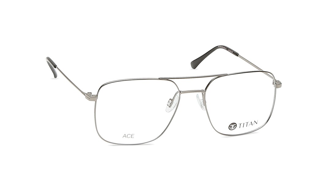 Grey Navigator Rimmed Eyeglasses Titan - TA0057UFM1MLGV at best 