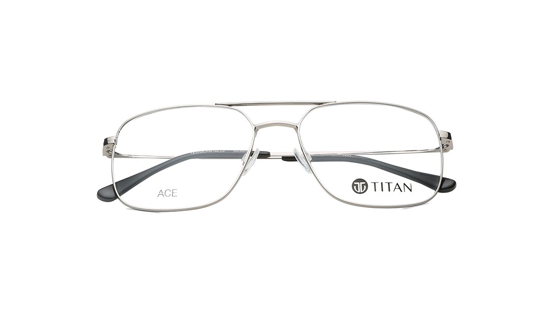 Image 6 of Grey Navigator Rimmed Eyeglasses from Titan Available at Titan Eye+