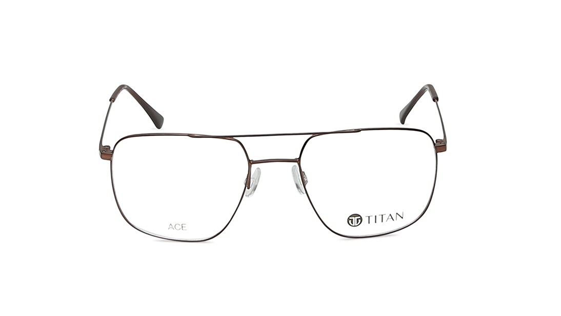 Image 1 of Brown Navigator Rimmed Eyeglasses(TA0060UFM3MBRV) from Titan Available at Titan Eye+