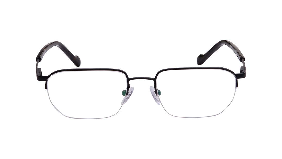 Image 1 of Rectangle Black Semi Rim Eyeglasses for Men from Titan Available at Titan Eye+