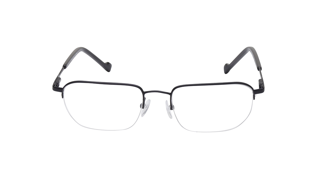 Image 1 of Rectangle Blue Semi Rim Eyeglasses for Men from Titan Available at Titan Eye+