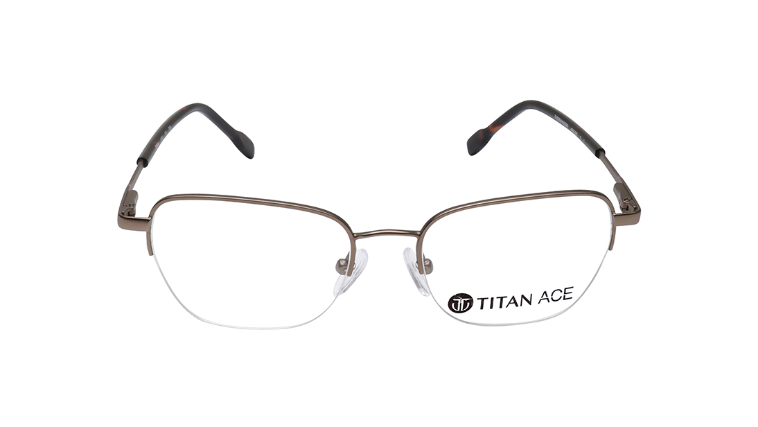 Image 1 of Bugeye Brown Semi Rim Eyeglasses for Women from Titan Available at Titan Eye+