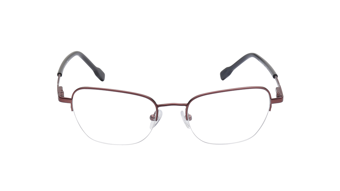 Image 1 of Bugeye Brown Semi Rim Eyeglasses for Women from Titan Available at Titan Eye+