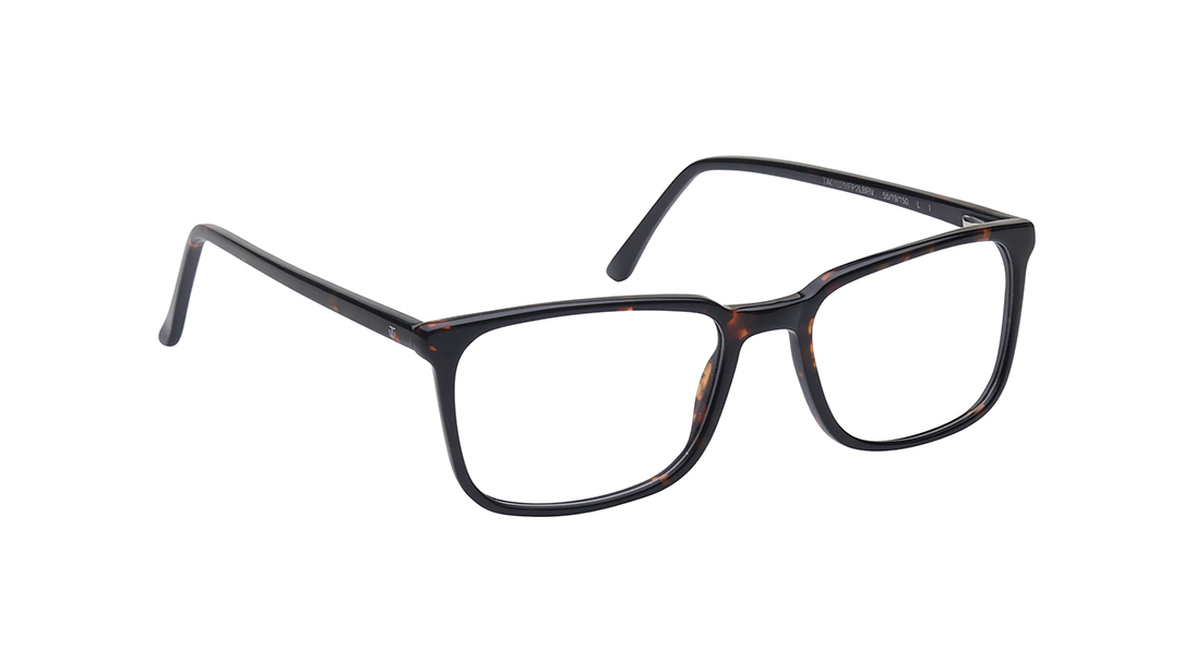 Brown Rectangle Rimmed Eyeglasses for Men