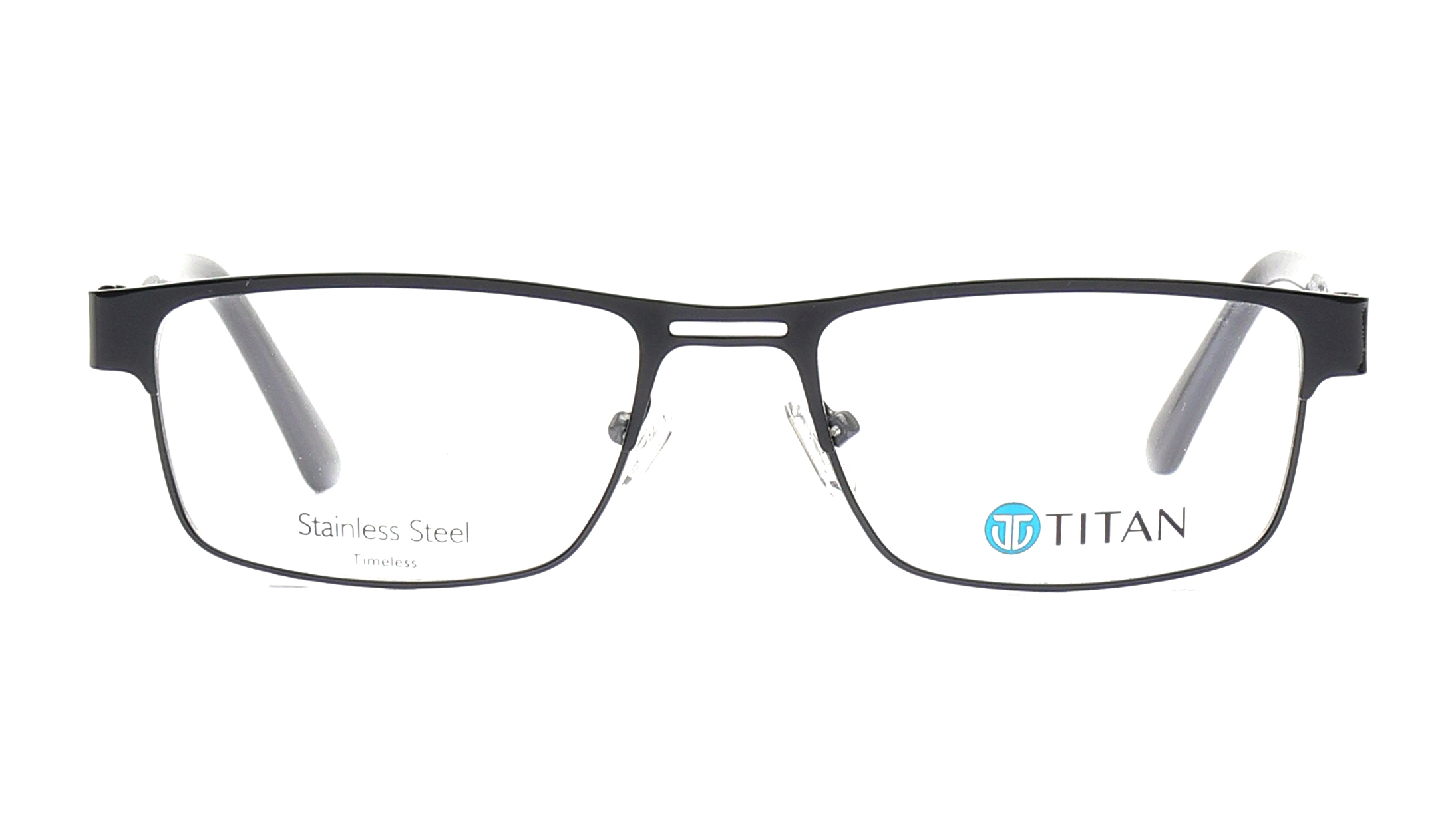 Image 1 of Black Rectangle Eyeglasses for Men from Ace by Titan Available at Titan Eye+