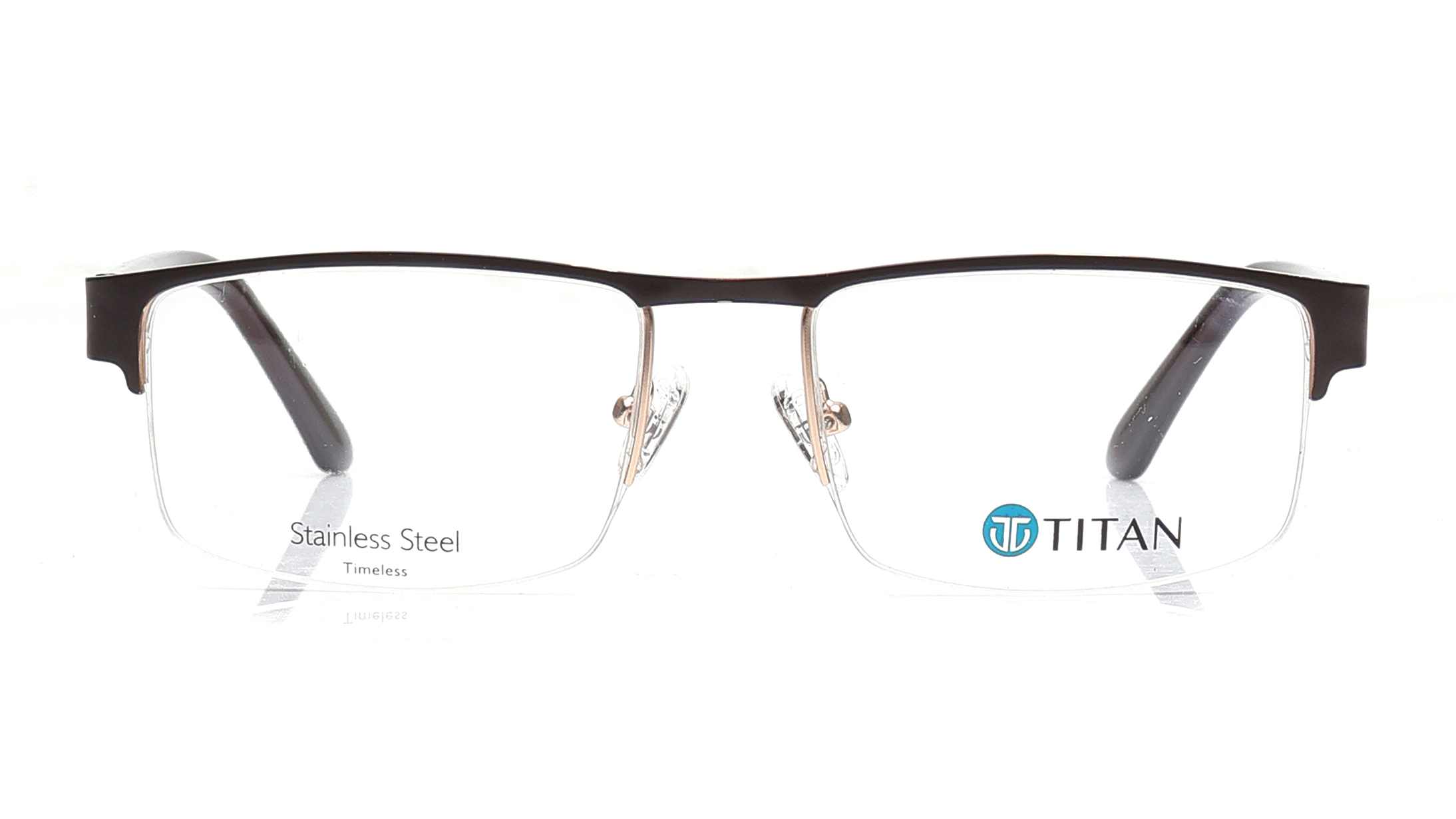 Image 1 of Brown Square Eyeglasses for Men and Women from Ace by Titan Available at Titan Eye+