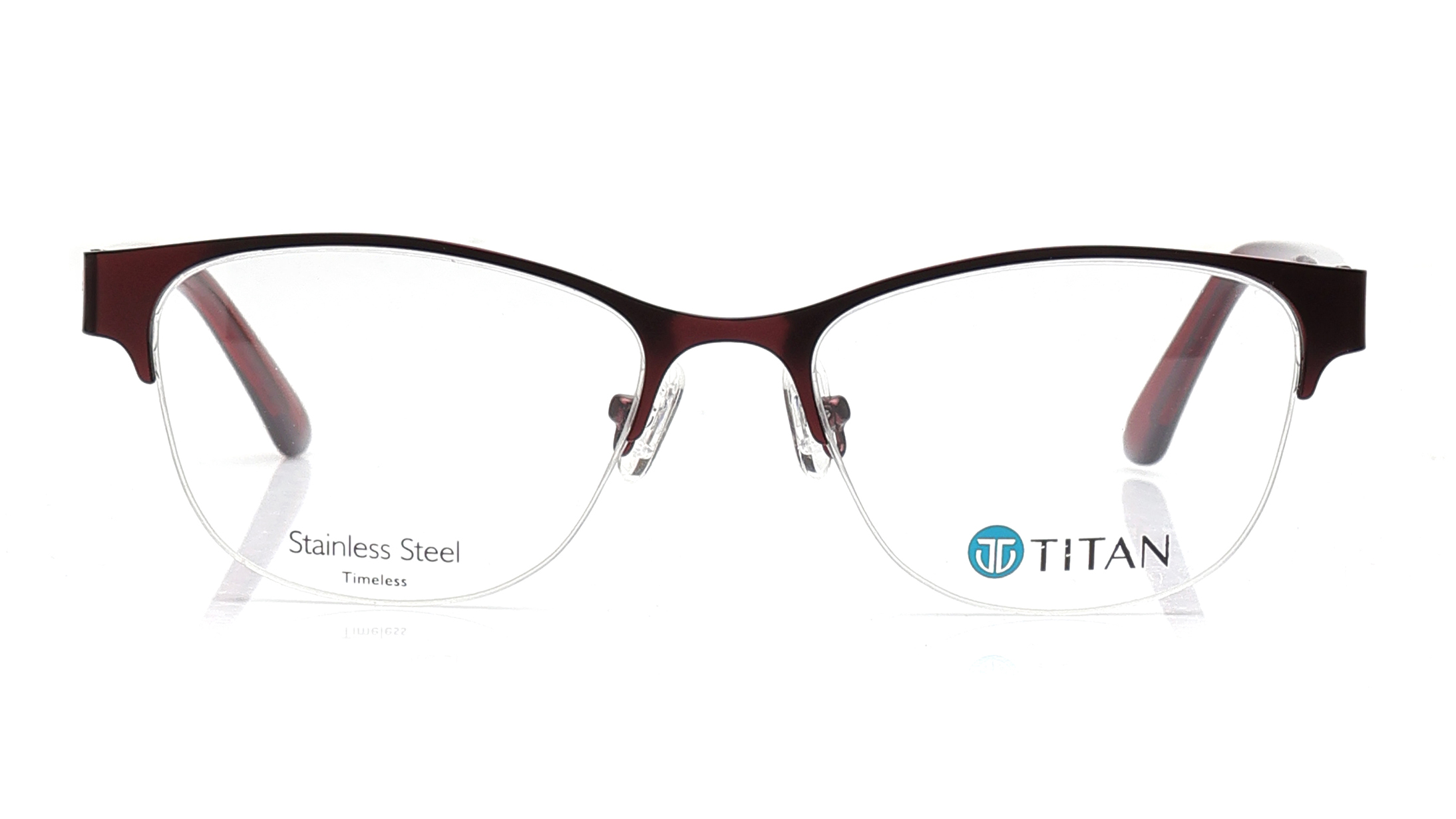 Image 1 of Burgundy CatEye Eyeglasses for Women from Ace by Titan Available at Titan Eye+