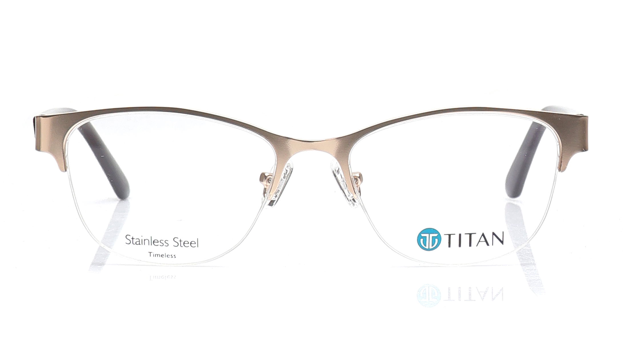 Image 1 of Gold CatEye Eyeglasses for Women from Ace by Titan Available at Titan Eye+