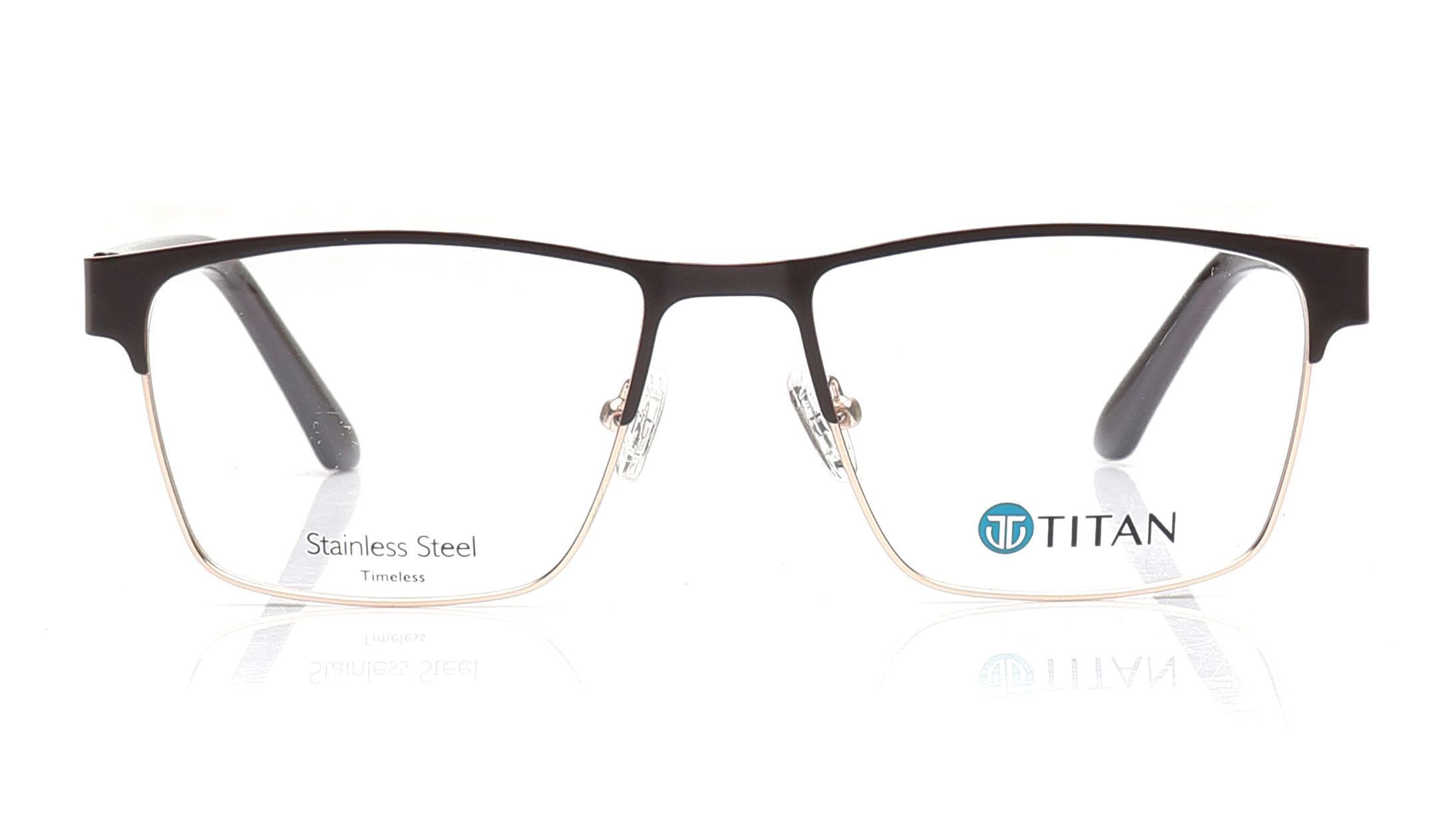Image 1 of Brown Square Eyeglasses for Men from Ace by Titan Available at Titan Eye+