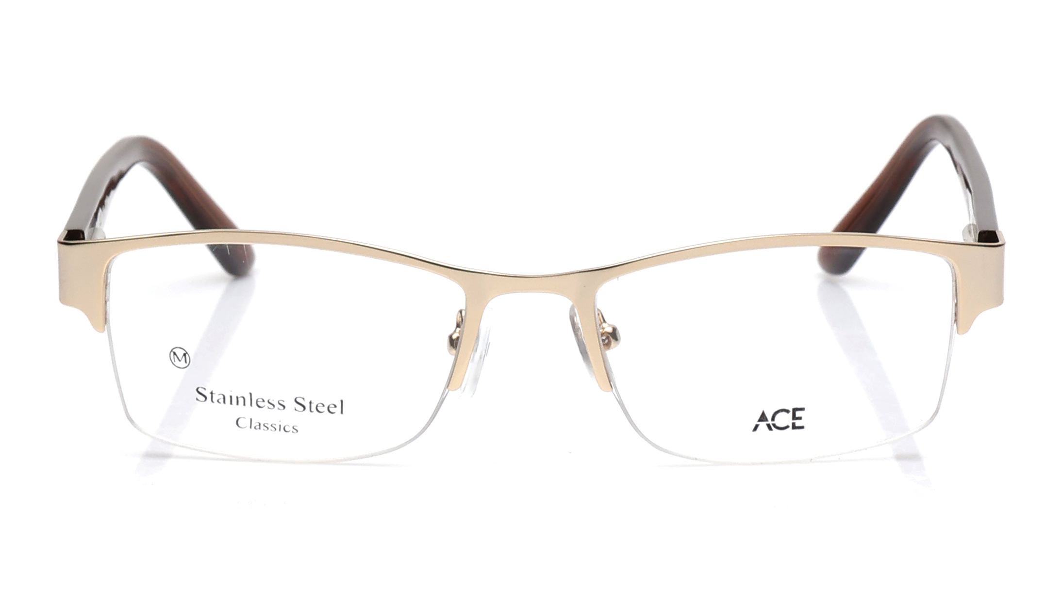 Image 1 of Gold Rectangle Eyeglasses for Men And Women from Ace by Titan Available at Titan Eye+