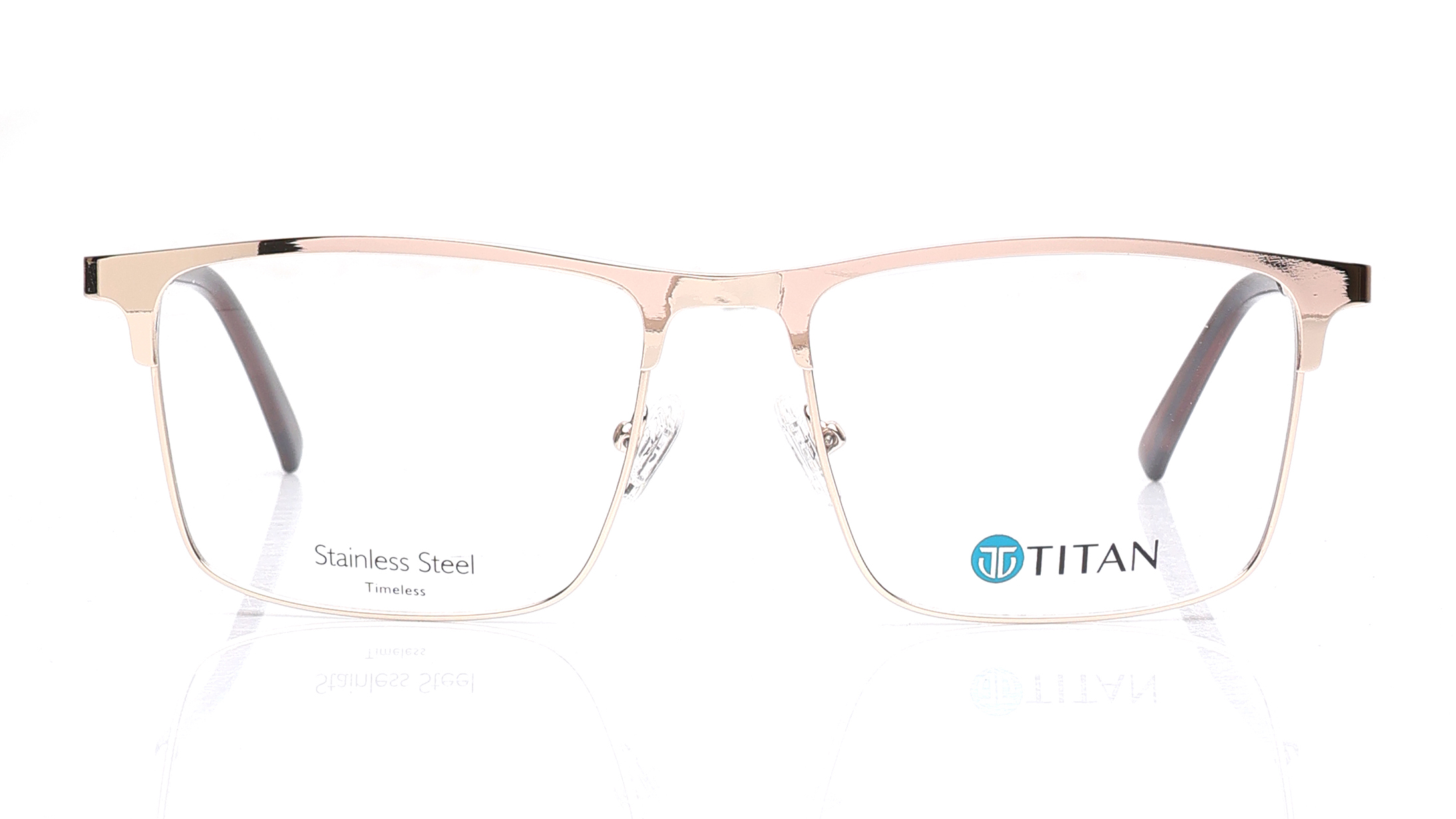 Image 1 of Brown Rectangle Eyeglasses for Men and Women from Ace by Titan Available at Titan Eye+