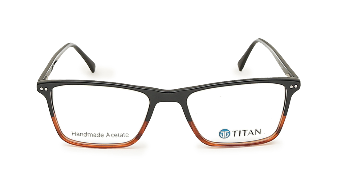 Image 1 of Rectangle Rimmed Men Eyeglasses (TC1013MFP4MBRV|53) from Titan Available at Titan Eye+