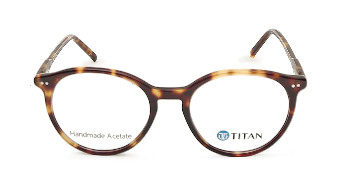 Image 1 of Round Rimmed Men Eyeglasses (TC1019MFP3SBRV|49) from Titan Available at Titan Eye+
