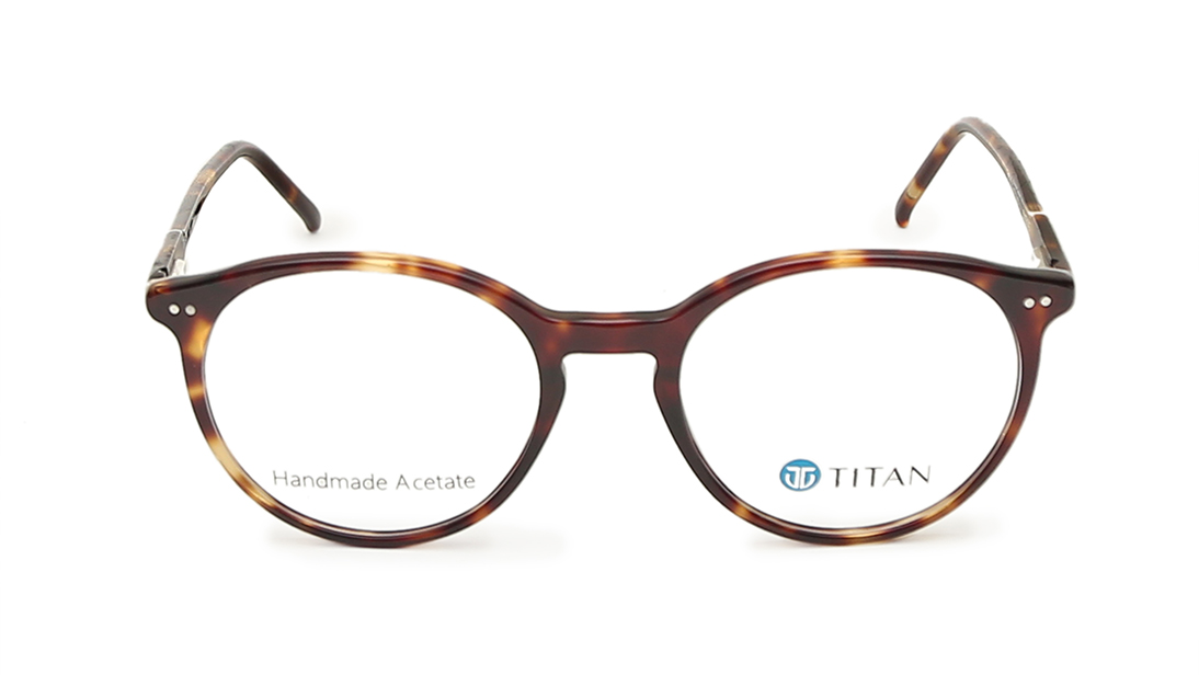 Image 1 of Round Rimmed Men Eyeglasses (TC1020MFP2MBRV|51) from Titan Available at Titan Eye+
