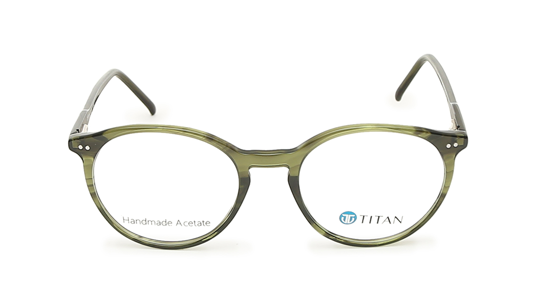 Image 1 of Round Rimmed Men Eyeglasses (TC1020MFP4MGRV|51) from Titan Available at Titan Eye+