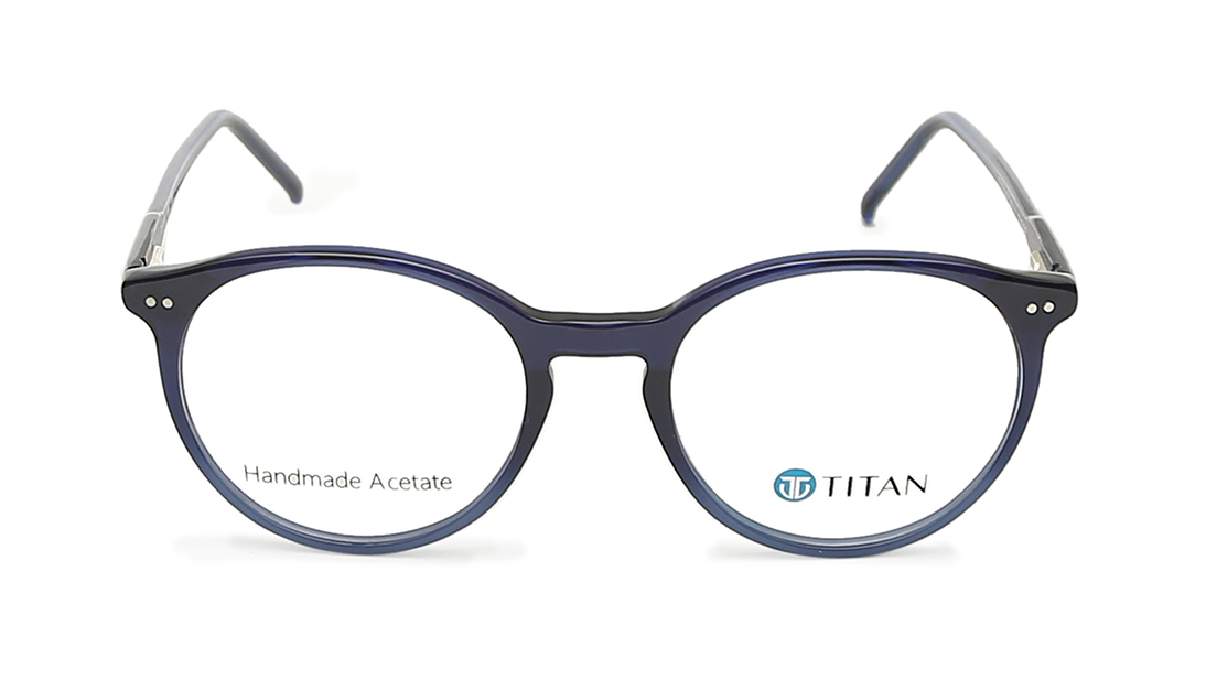 Image 1 of Round Rimmed Men Eyeglasses (TC1020MFP5MBUV|51) from Titan Available at Titan Eye+