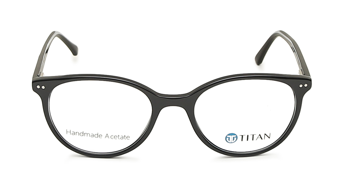 Image 1 of Round Rimmed Women Eyeglasses (TC1022WFP2MBKV|50) from Titan Available at Titan Eye+