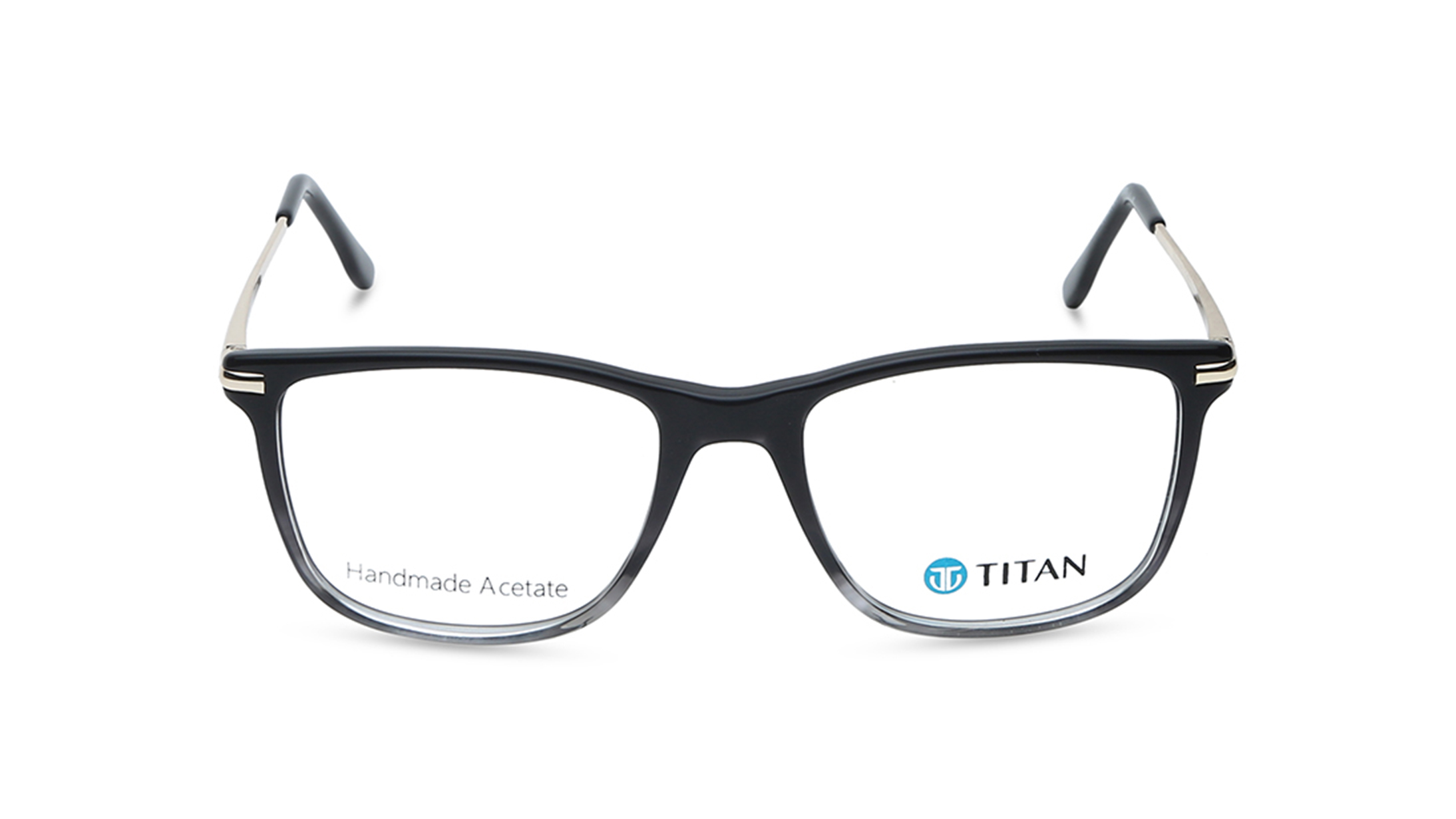 Image 1 of Square Black Rimmed Eyeglasses for Men and Women from Titan Available at Titan Eye+