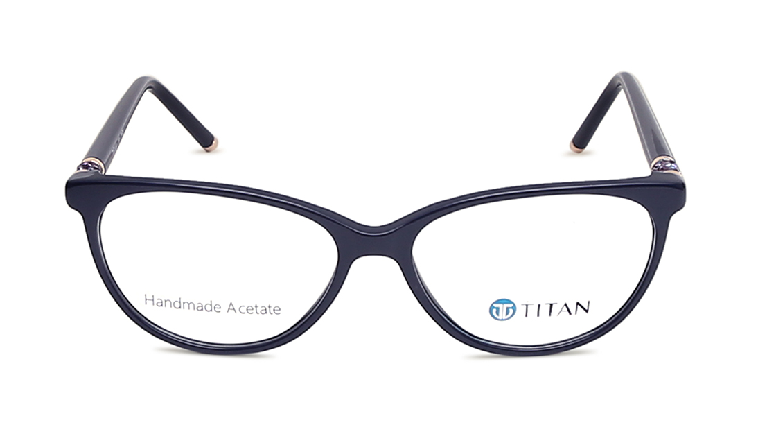 Image 1 of Blue Cateye Rimmed Eyeglasses  (TC1042WFP3LBLV|54) from Titan Available at Titan Eye+