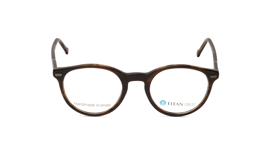 Image 1 of Brown Round Men Eyeglasses (TC1056MFP2MBRV|51) from Titan Available at Titan Eye+