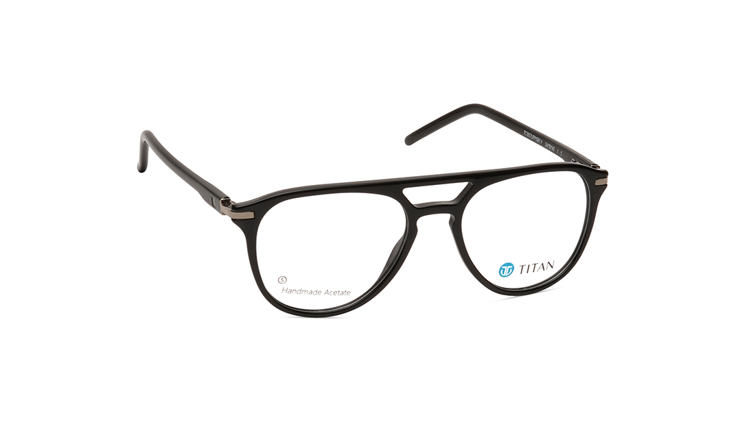 Image 2 of Black Pilot Unisex Eyeglasses (TC1057UFP1SBKV|55) from Titan Available at Titan Eye+