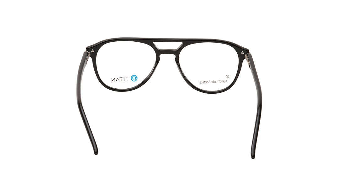 Image 10 of Black Pilot Unisex Eyeglasses (TC1057UFP1SBKV|55) from Titan Available at Titan Eye+
