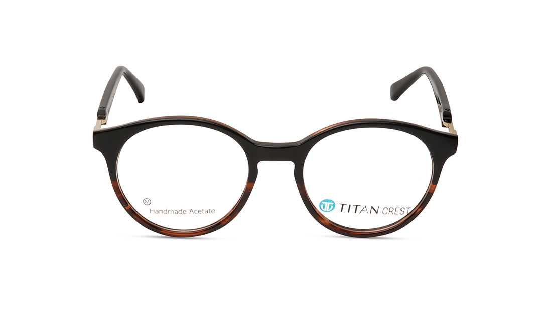 Image 1 of Brown Round Women Eyeglasses (TC1059WFP2MBRV|51) from Titan Available at Titan Eye+
