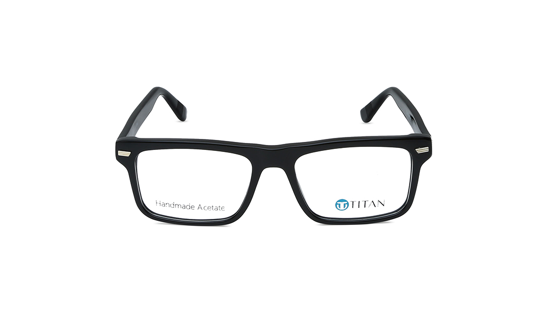 Image 1 of Black Rectangle Men Eyeglasses (TC1063MFP1MBKV|52) from Titan Available at Titan Eye+
