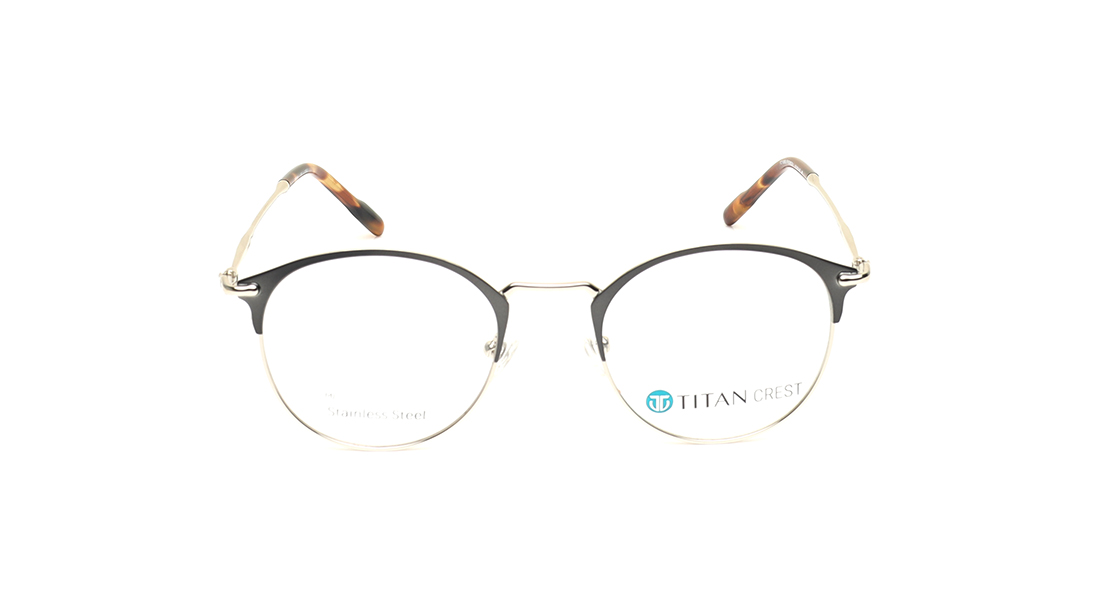Image 1 of Black Round Eyeglasses for Men and Women from Titan Available at Titan Eye+