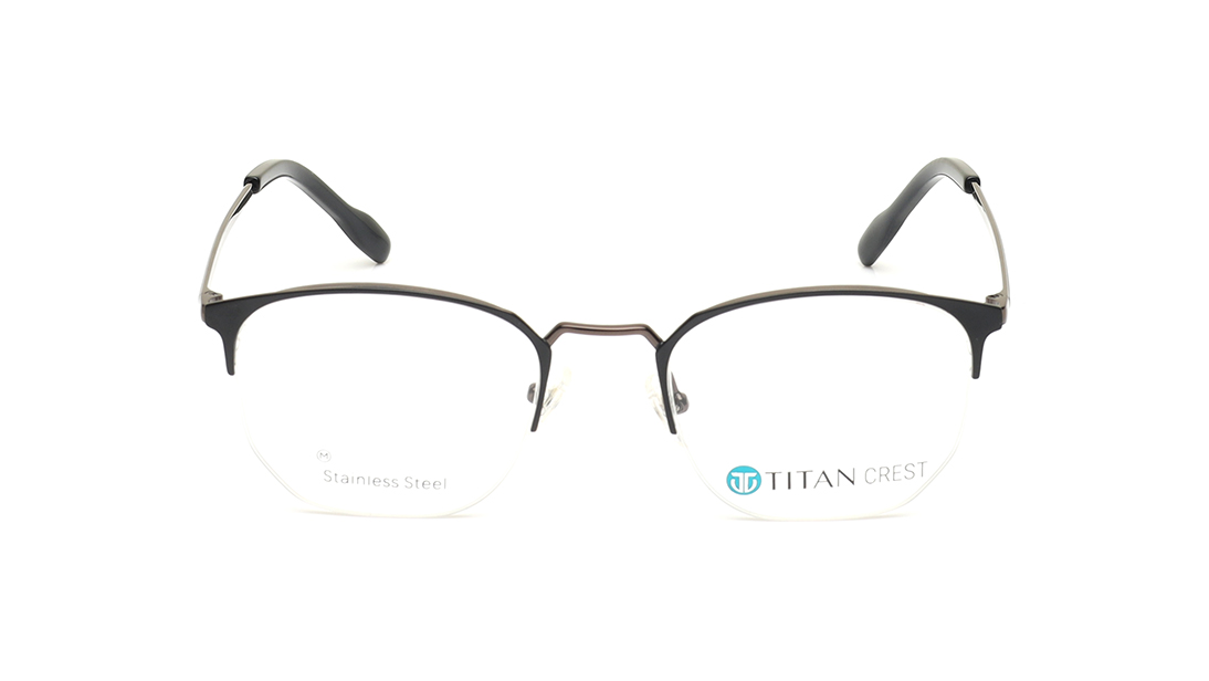 Image 1 of Black Semi-Rimmed Unisex Eyeglasses (TC1092UHM4MBRV|51) from Titan Available at Titan Eye+