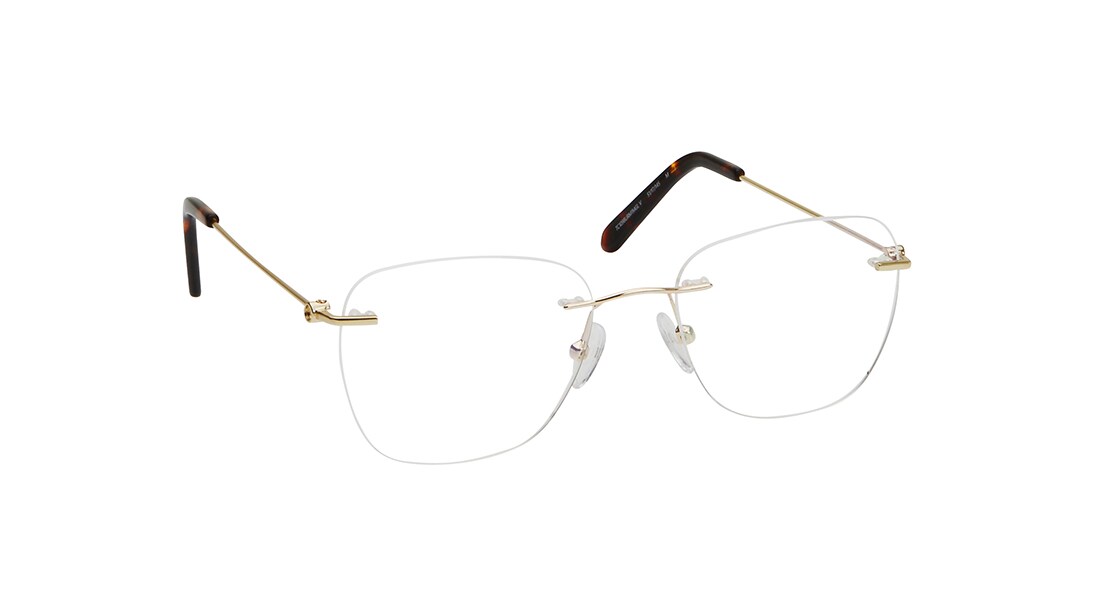 Gold Square Rimless Eyeglasses(TC1098URM1MGLV)
