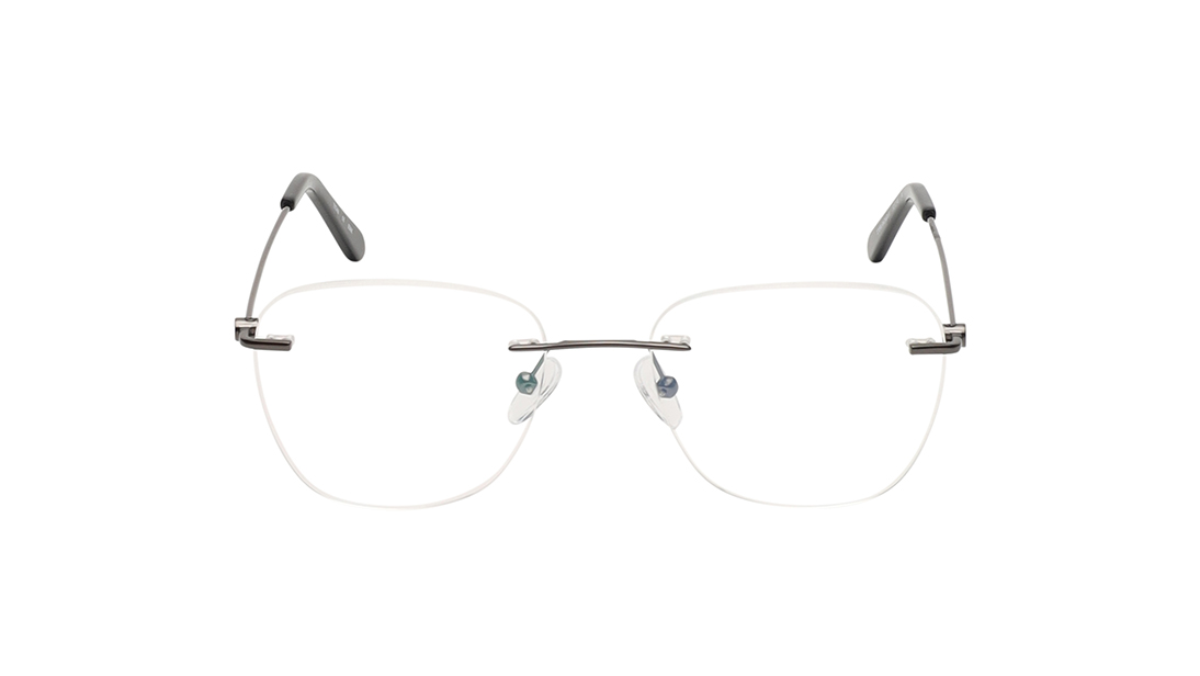 Image 1 of Grey Square Eyeglasses for Men and Women from Titan Available at Titan Eye+