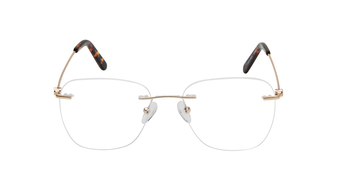 Image 1 of Rose Gold Square Rimless Eyeglasses(TC1098URM4MRGV) from Fastrack Available at Titan Eye+