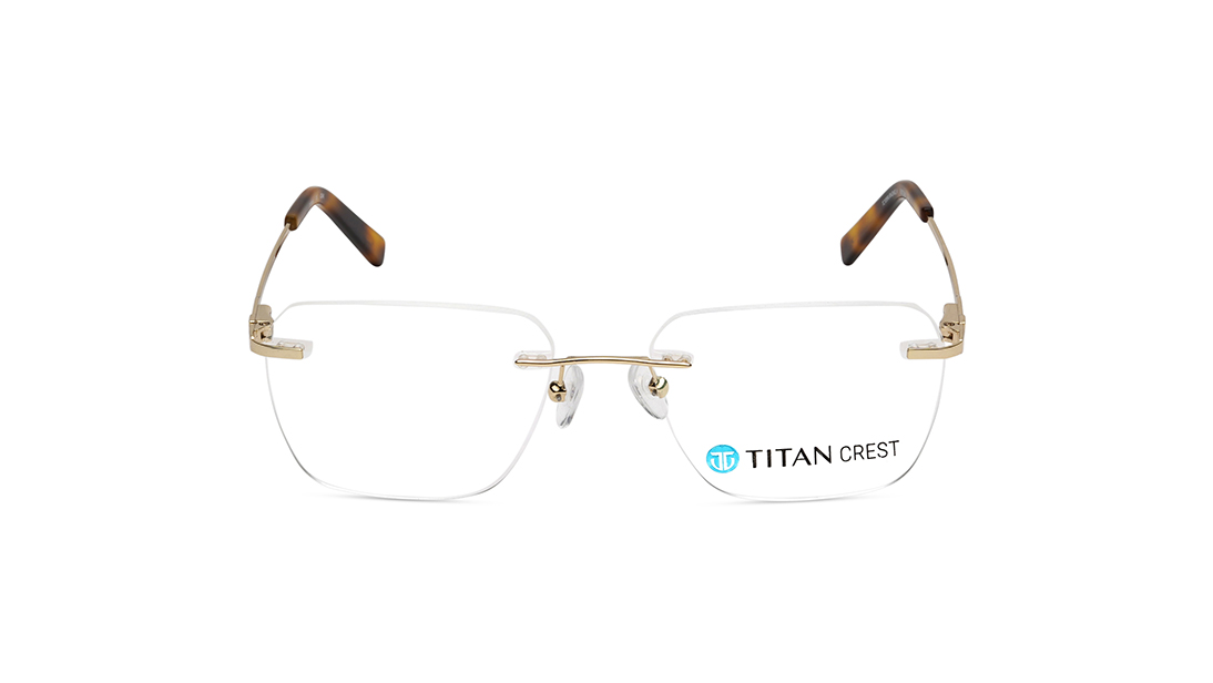 Image 1 of Square Rimless Unisex Eyeglasses (TC1099URM2MGLV|53) from Titan Available at Titan Eye+