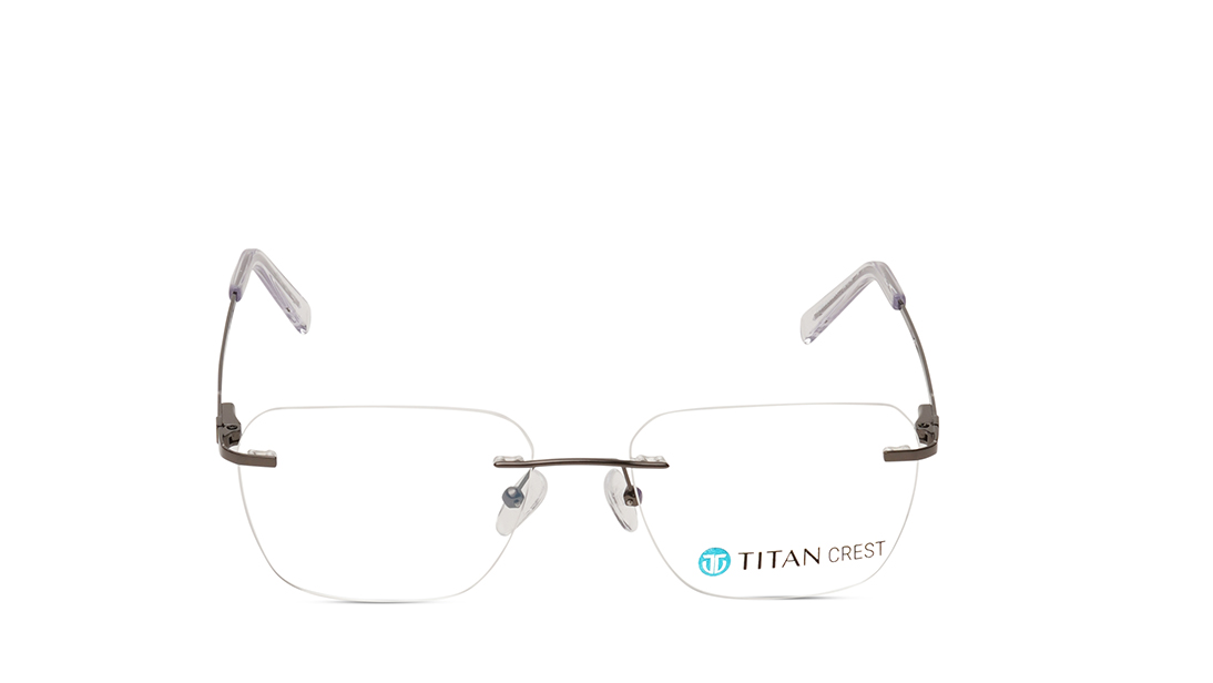 Image 1 of Grey Square Eyeglasses for Men and Women from Titan Available at Titan Eye+